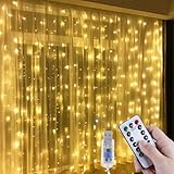 Anpro LED USB Lichtervorhang 3m x 3m, 300 LEDs USB Lichterkettenvorhang mit...