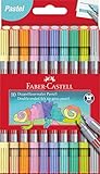 Faber-Castell 151112 - Filzstifte Set Pastell, 10 Doppelfasermaler für...