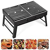 AGM Holzkohlegrill Picknickgrill Edelstahl Kleiner Grill Portable...