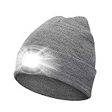 MISERWE Mütze mit Licht Unisex Mütze mit LED Licht USB Wiederaufladbar...