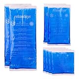 Relaxdays Kühlpads Gel im 8er Set, Erste Hilfe, wiederverwendbar, 3...