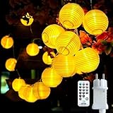 Bigzom LED Lampion Lichterkette außen mit Timer, 5M 20LEDS Mit...