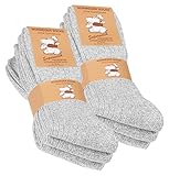 VCA 6 Paar Norweger Socken mit Wolle weich gepolsterter Plüschsohle...