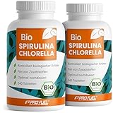 Bio Spirulina & Chlorella Presslinge 1080x - optimal hochdosiert - 3000 mg...