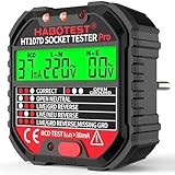 YOJOCK Steckdosentester mit RCD-Prüfung und LCD-Voltage-Display, 6 Arten...