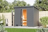 Chillroi® Karibu Saunahaus MELO 38 mm naturbelassen Außensauna...