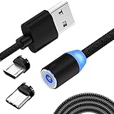 Retoo Ladekabel Magnetisches mit Nylongeflecht, 1M Universal 3 in 1...