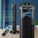 FOHERE Leiser Turmventilator, 91CM Oszillierender Stand Ventilator mit...