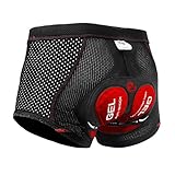 X-TIGER Herren Radunterhose Fahrradhosen mit 5D Sitzpolster Fahrrad MTB...