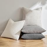 MIULEE Kissenbezug 40x40 4er Set Graue Serie Kissenbezüge Dekorative...