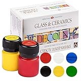 Decola - Porzellan Farben Set | 6x20ml Permanente Farbe für Glas und...