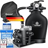 KESSER® Sandfilteranlage mit Pumpe & 1200g Filterbälle | Poolfilter 600W...