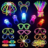 Segotendy 233PCS Knicklichter Party Set, Leuchtstäbe 100 Stück mit 10 LED...