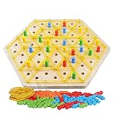 Triggle-Brettspiel, Steckspiel-Dreieck | Denkaufgabe aus Holz mit Gummiband...