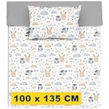 Amilian Kinderbettwäsche 100x135 cm - Baby Bettwäsche 100x135 cm - Tiere...