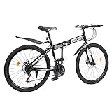 HANGKAI 26-Zoll-Mountainbike, 21-Gang-MTB-Faltrad MTB-Mountainbike