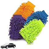 agogue 4 Stück Waschhandschuh Auto Set Mikrofasertücher für Auto Waschen...