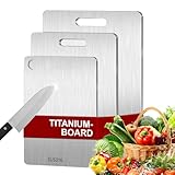 3 Stück Titan Schneidebrett, Edelstahl Titanium Cutting Board,...