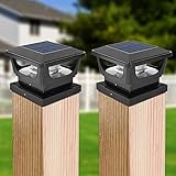 2pcs Solar Pfostenkappe 7x7 8x8 9x9 10x10, Solar Pfostenleuchte Solar...