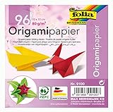 folia 9100 - Faltblätter Origami 10 x 10 cm, 80 g/qm, 96 Blatt, sortiert...