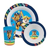 p:os PAW PATROL 33561 - Frühstücksset, 3-teiliges Geschirrset mit Teller,...