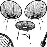 tectake® Set 2X Stuhl 1x Beistelltisch Acapulco, Gartenstuhl,...