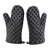 LS Industries Ofenhandschuhe Anti Rutsch (Schwarz), Hitzebeständig bis...
