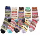 Crew Pack Wintersocken aus Dicker Wolle 5 warme Damensocken (Multicolor,...