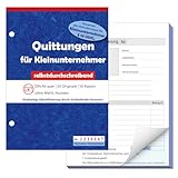 Nezyo Durchschreibende Quittungsblock für Kleinunternehmer DIN A6 Hoch –...