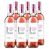 I heart Rosé Wein (6 x 0,75 l) - frisch-fruchtiger Roséwein, Trocken, mit...