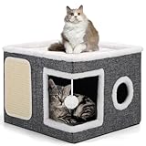 Faltbares Katzenhaus Indoor große Katzen, 43L x 43B x 32H cm Große...