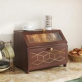 MROJISC Brotkasten Holz, 2 Etagen Brot Aufbewahrungsbox, Brotkasten Groß...