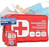 Verbandstasche KFZ Norm 2026 mit Beatmungstücher - Verbandskasten Auto -...
