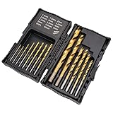 Amazon Basics - Bohrer-Set aus Hochgeschwindigkeitsstahl für Metall, Holz...