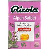 Ricola Alpen Salbei, Schweizer Kräuterbonbon, 1 x 50g Böxli, ohne Zucker,...