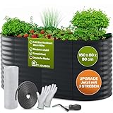 TTL GARDEN 160x80x80cm Elegance M Metall Hochbeet Anthrazit - Stahl...