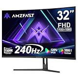 Amzfast Gaming Monitor 32 Zoll Curved – 240Hz, FHD 1920x1080, 1 ms MPRT,...