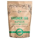 Grüner Tee Kapseln - 1.000 mg pro Tagesdosierung - 200 Kapseln - Vegan -...