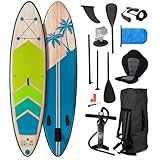 BRAST® SUP Board Tropic | Aufblasbares Stand up Paddle Set | 320x81x15cm |...