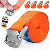 INTAKO Spanngurte mit Klemmschloss 25 mm x 250 kg - 4 Stück - DIN EN...