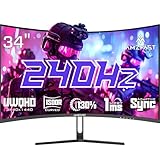 Amzfast Curved Gaming Monitor 34 Zoll, 240 Hz, UWQHD 3440x1440, 21:9, 1 ms...