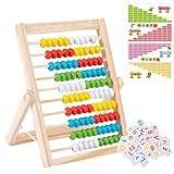 Sinirttou Rechenschieber Rechenrahmen mit 100 bunten Perlen, Zählen und...