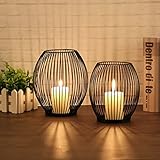 GoMaihe Oval Kerzenständer 2er Set, 9 x 15.5cm und 9 x 18cm Kerzenhalter...