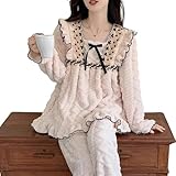 MMRTDJDR Damen-Pyjamas und Winter-Korallen-Samt-Pyjamas, Damen-Sets,...