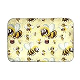 Niedlicher Cartoon Gelb Hummel Muster Kunstfell Teppich für Wohnzimmer,...