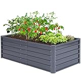 Ohuhu Hochbeet Metall Pflanzenbeet 180x90x60 cm, Hochbeete für Garten aus...