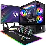 Vibox I-96 Gaming PC - 22 Zoll Set Komplett - Quad Core AMD Ryzen 3200G...