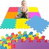 LittleTom 9 Teile Spielmatte Baby ab Null - 30x30 Schaumstoff Puzzlematte...