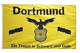 Flaggenfritze® Fanflagge Dortmund - Traum in Schwarz und Gelb - 90 x 150...