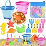 YIMORE Sandspielzeug Set, Reise Sandspielzeug mit Faltbarer Eimer Kinder,...